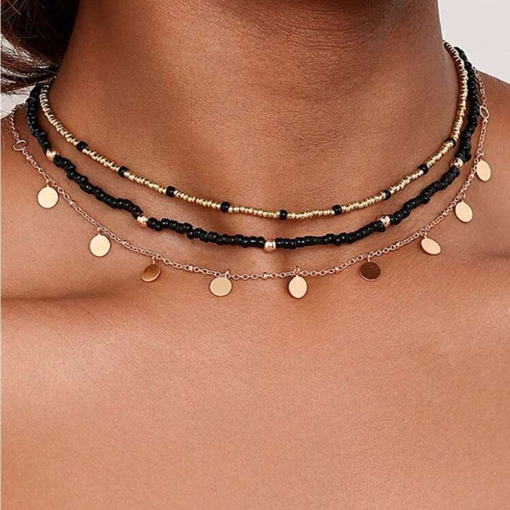 Black Layered Necklace #1586